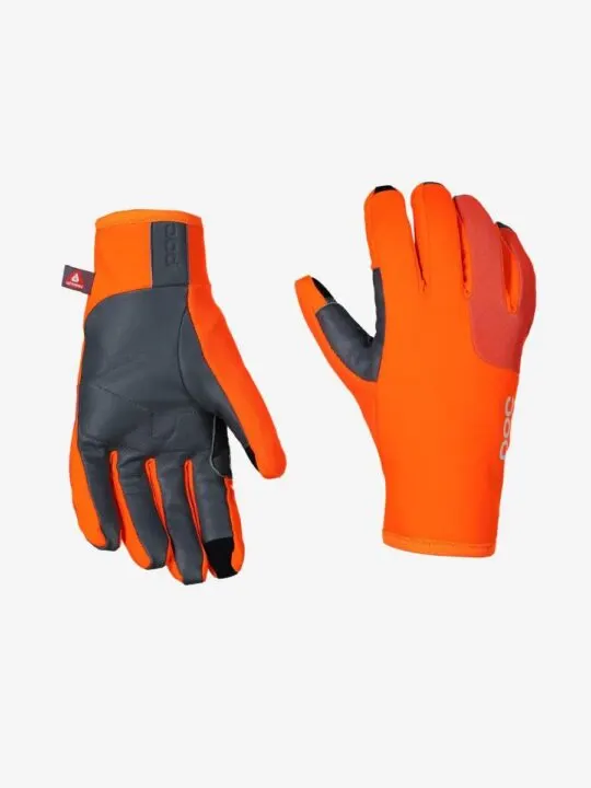 a pair of orange gloves