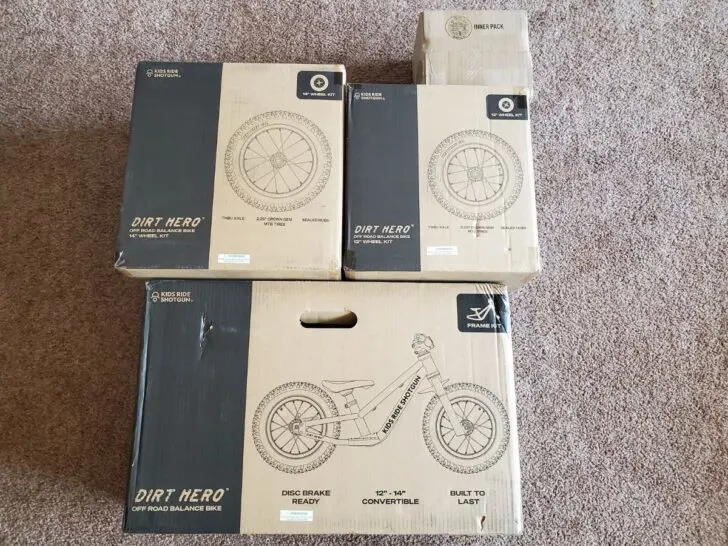 ALL THE BOXES AS SHIPPED.THE SMALLEST BOX IS THE DISC BRAKE.